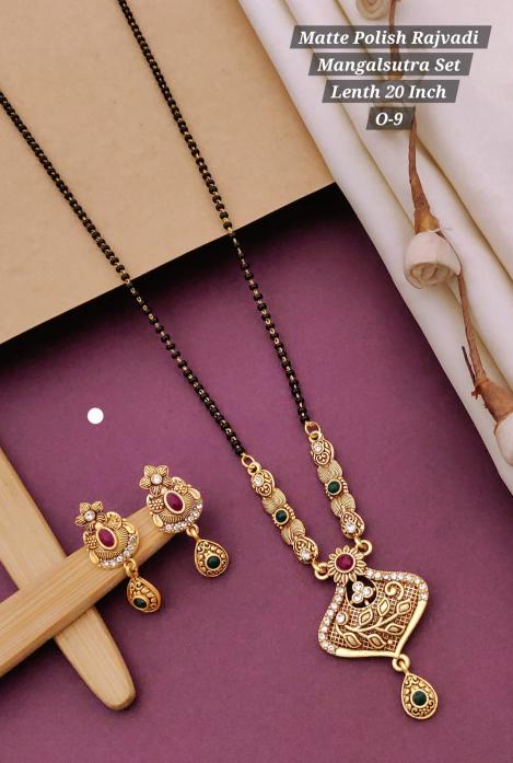Matte polish rajvadi mangalsutra set lenth 20 inch O 9 Latest artificial jwellery designs Surat